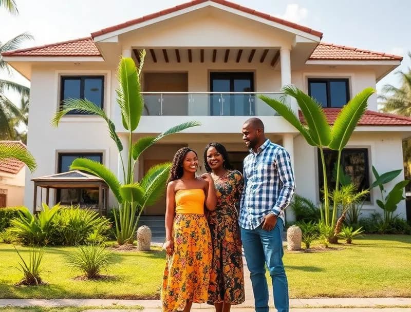 Happy homeowner family