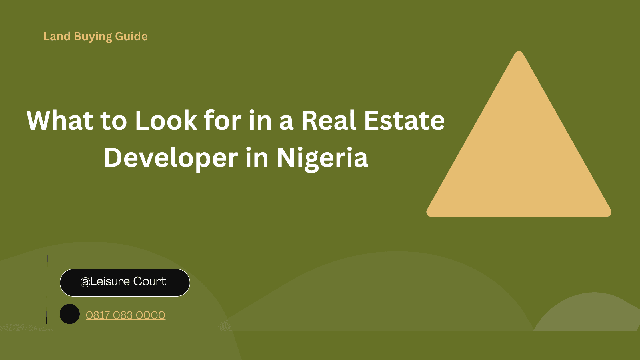 What to Look for in a Real Estate Developer in Nigeria